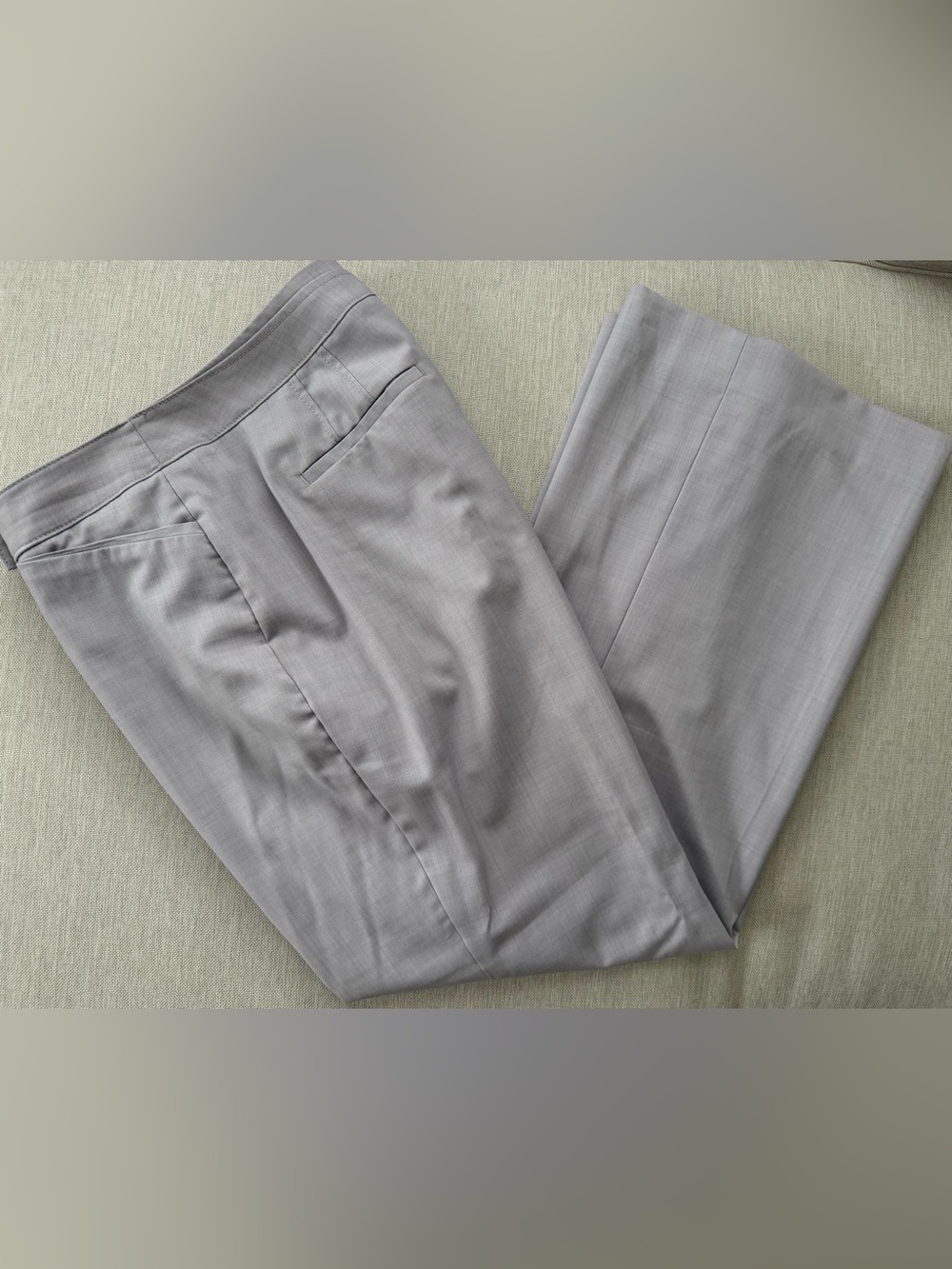 White House Black Market Light Gray Wide-Leg Trousers